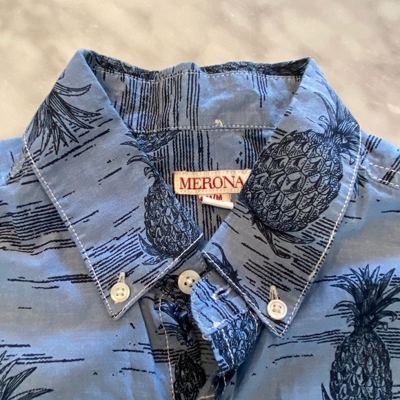 Merona Pineapple Pattern Short Sleeve Button Down - Picture 3 of 3